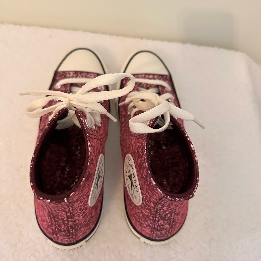 Converse Women's Sparkle Pink High-Tops - Picture 5 of 9